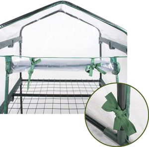 Rectangular <strong>Greenhouse</strong> with 3 Shelves with Hinged Opening with Transparent PVC Cover - Product Image 5