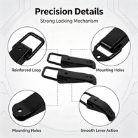 Kits de fixation universels pour capot de voiture en aluminium noir taille S, boucles de fixation, boucles enveloppantes, kits de course