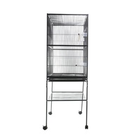 Grande cage à oiseaux en métal, design rectangulaire, avec roulettes, pour l'élevage et le vol, fabriquée en usine, cage-villa pour perroquets, cage extra-large