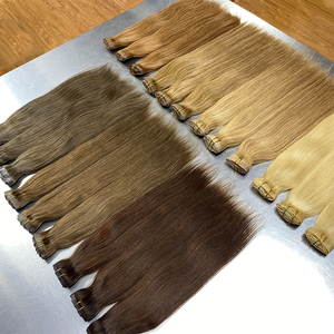 Extensions de <span class=keywords><strong>cheveux</strong></span> à clipser sans couture, <span class=keywords><strong>cheveux</strong></span> humains brésiliens Remy, 6 pièces, blond foncé, double trame machine, tête entière, pointes naturelles double drawn - Product Image 3