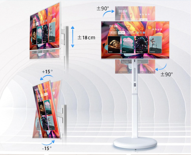 Portable Wireless 21.5inch 28inch Smart Monitor 1920*1080 USB Interface LED Backlight White Cabinet Touchscreen Built-in Battery
