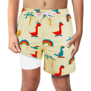 Shorts de Baño Personalizados con Degradado para Hombre, Secado Rápido, Doble Capa, Estilo de Una Pieza con Estampado Animal, Talla Adulto - Product Image 2
