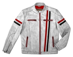 Custom 100% Genuine <b>White</b> Vintage Nappa Leather <b>Men</b>’s <b>Jacket</b> Crust Finish Private Label OEM Supply Custom Dyeing Available - Product Image 1