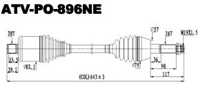 Подходит для <span class=keywords><strong>Polaris</strong></span> (2019-2025) Ranger 500/570/570 Экипаж/570 полноразмерный карданный вал с осью, новый OE 1334361/POL-7084 задний ATV UTV - Product Image 2