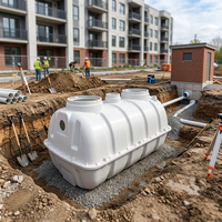 Fosse septique en fibre de verre haute résistance, réservoir durable pour le traitement des eaux usées, idéal pour la gestion des eaux usées des villas et des habitations périurbaines