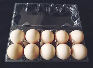 Fabricantes de venta directa de buena calidad transparente PET bandejas de huevos de plástico cajas para alimentos