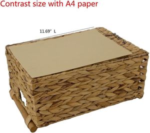 Eco-Friendly Rectangle Seagrass Plant Fiber Woven Flexible Storage Basket <b>Desktop</b> Organizer Box Toys Daily - Product Image 4