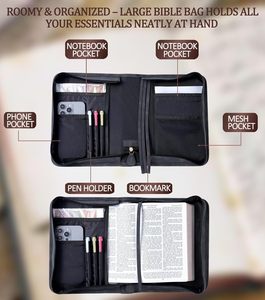 Funda de Biblia de Cuero Vegano con Bolsillo para Teléfono - Product Image 6