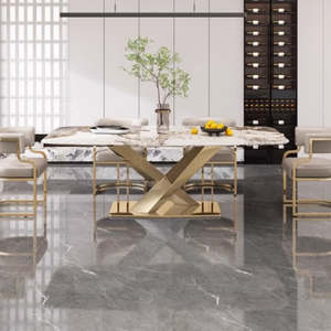 Fauteuil en fer de luxe moderne avec revêtement en cuir - Chaise de salle à manger durable pour la maison et l'hôtel - Product Image 5