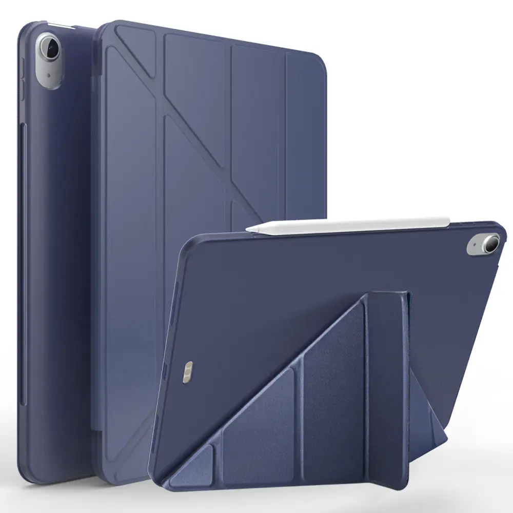 Multi Angle Magnetic Origami Standing Leather Case with Pencil Holder for iPad Air 4 10.9"