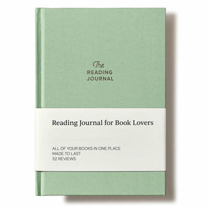 Diario di Lettura Personalizzato in Lino Verde Salvia con Copertina Rigida, Registro di Lettura per Recensioni e Monitoraggio del Progresso, Quaderno per Amanti dei Libri - Product Image 1