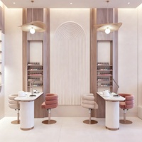 Station de travail pour salon de coiffure, mobilier de salon de beauté, design d'intérieur personnalisé pour salon de coiffure, personnalisation complète de la pièce, décoration de magasin