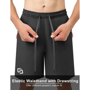 Pantalones cortos deportivos ligeros para hombre FOXA, de secado rápido, con bolsillos con cremallera, para gimnasio, correr, yoga, baloncesto, entrenamiento - Product Image 3