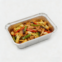 Barquette rectangulaire en aluminium de qualité supérieure 8x5 pouces, 54 oz, profonde, pour préparation de repas, jetable, pour emballage alimentaire à emporter