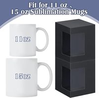 Boîtes noires pour tasses à café, emballages pour tasses à sublimation vierges, boîtes cadeaux transparentes pour tasses à café en céramique