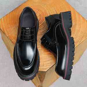Chaussures Derby pour hommes, fabriquées à la main, sur mesure, polyvalentes, à lacets, tendance, avec semelle extérieure en cuir véritable, bout rond - Product Image 5