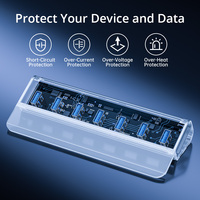 FIDECO Factory Aluminium pour ordinateur portable 7 ports USB3.2Gen2 10 Gbps Charge et transfert de données Hub USB multiport Station d'accueil