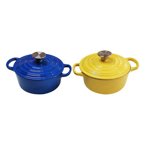 Olla Holandesa de <span class=keywords><strong>Hierro</strong></span> <span class=keywords><strong>Fundido</strong></span> Esmaltada, Fácil de Limpiar, Duradera y Ecológica, con Doble Asa, Apta para Gas e Inducción, para el Hogar, Aire Libre y Camping - Product Image 1