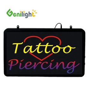 Enseigne Néon LED Multicolore Super Lumineuse 56x33cm pour Tatouage et Piercing – Idéale pour la Publicité et la Décoration des Maisons, Boutiques et Entreprises - Product Image 1