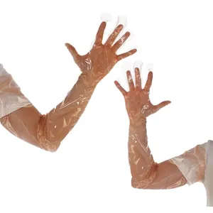 Disposable Polyethylene Long Arm and Shoulder Length PE Biodegradable Veterinary Gloves