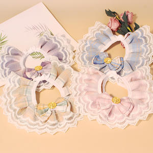 Bonito babero de encaje para perros, toalla de Saliva con lazo y diseño de flores de celosía, duradero, poliéster suave, estilo clásico, accesorios para <span class=keywords><strong>Collar</strong></span> de mascotas - Product Image 4