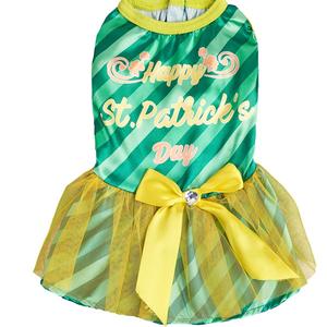 Pet <strong>Clothes</strong> <strong>St</strong>. <strong>Patrick's</strong> <strong>Day</strong> Casual Dog Irish Clover Satin Mesh Dog <strong>Clothes</strong> Skirt in Green and Yellow - Product Image 4