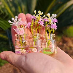 YANPAI – fleurs artificielles, vase en verre avec galets colorés, mini décoration pour tableau de bord de voiture, présentoir de bureau - Product Image 2