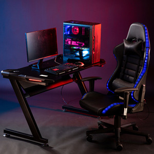 Venta caliente RGB Led ordenador Gaming escritorio y silla juego de mesa muebles para el hogar para jugadores - Product Image 2