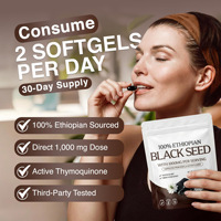 Capsules de Nigelle noire éthiopienne OEM ODM, pressées à froid, complément alimentaire de graines de Nigella Sativa, faciles à avaler, soutien digestif et immunitaire