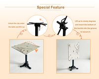 Ensemble de table carrée pliable de luxe en marbre personnalisable OEM ODM avec 2 chaises en cuir et bois pour restaurant, mobilier de salle à manger et centre commercial