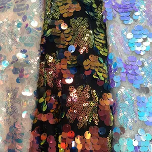 9mm Sequin Tissu Broderie Tissé Uni 100% Polyester Paillettes Sparkle <span class=keywords><strong>Tulle</strong></span> pour Robes de Mariée Filles et Garçons - Product Image 1