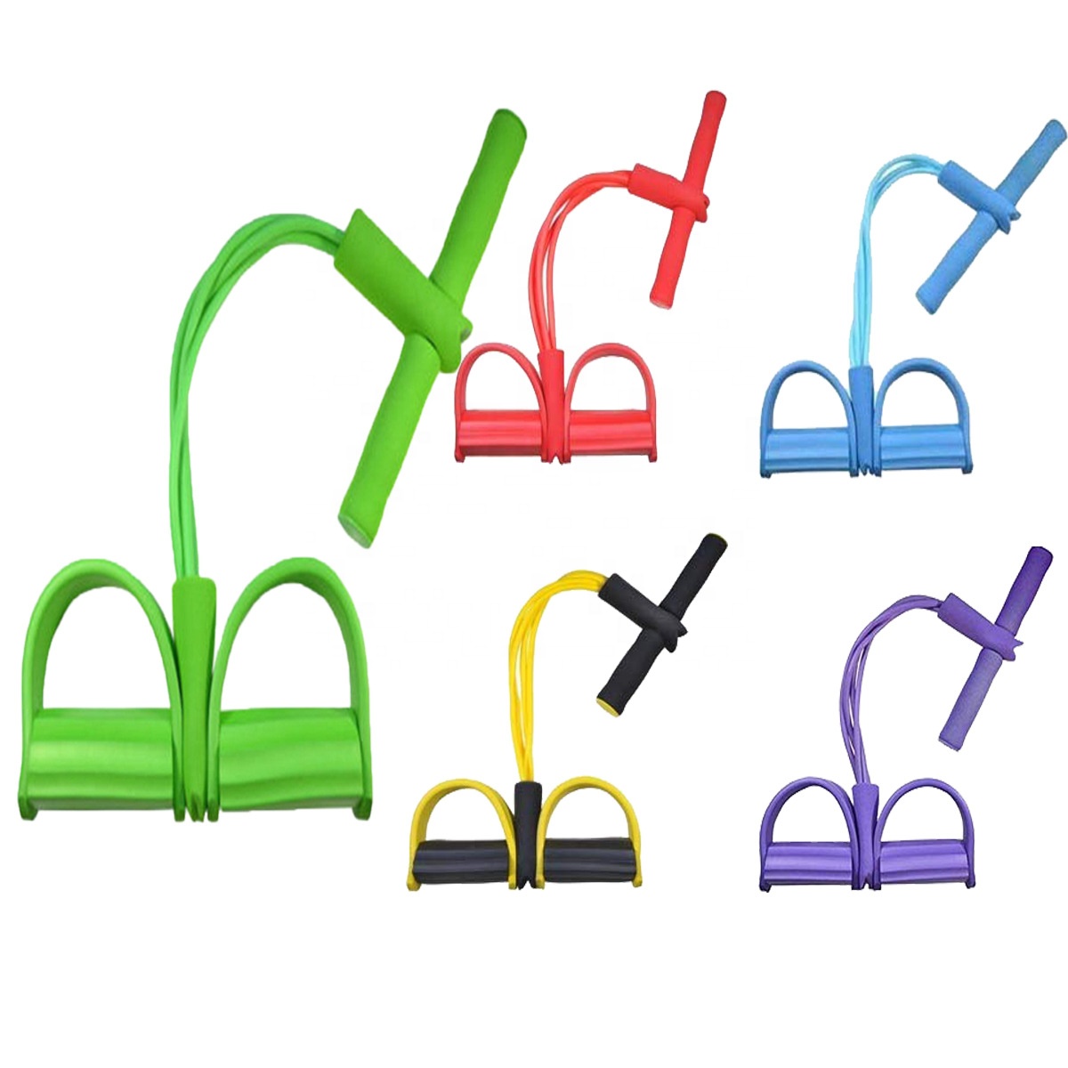 Resistance Bands Weight Loss fitness Equipment 4 tube Tension Trainer Sports Foot Expander Chest Pull Leg Latex Rope Gymnastics