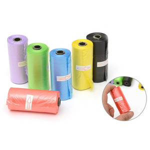 Bolsas de plástico ecológicas para mascotas, de color sólido, impresas con huellas, para recoger excrementos de perros, venta al por mayor. - Product Image 4