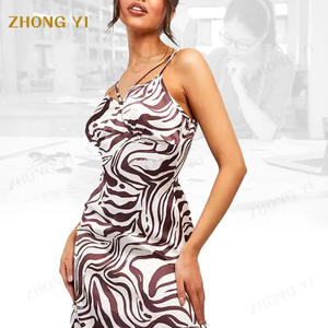 Clothing Manufacturers Custom Zebra Print Fashion Party Sexy Ladies Summer Backless <strong>Slip</strong> Sleeveless Women Casual <strong>Long</strong> Dresses - Product Image 3