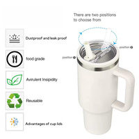 Couvercle de rechange en plastique ABS de haute qualité, réutilisable, anti-déversement, anti-fuite, avec paille rabattable, pour gobelets