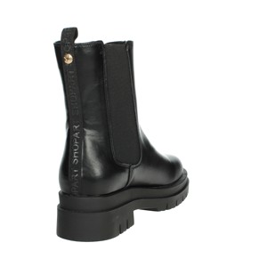 Sabf241015 stivali Chelsea tacco alto Slip-On cotone nero plateau PU soletta autunno/inverno/estate altezza crescente piatta - Product Image 3