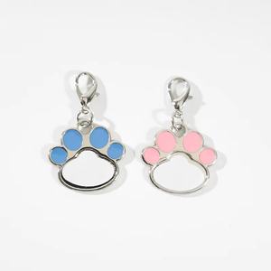 Etiqueta de identificación con <span class=keywords><strong>huella</strong></span> de gato para mascotas, etiquetas personalizadas con nombre, en blanco, gran oferta - Product Image 1