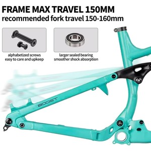 <span class=keywords><strong>Telaio</strong></span> per Enduro Mountain Bike 27.5er 29er <span class=keywords><strong>telaio</strong></span> a sospensione completa 12x148mm con asse Trail/<span class=keywords><strong>DH</strong></span>/AM freno a disco con <span class=keywords><strong>telaio</strong></span> posteriore morbido - Product Image 3