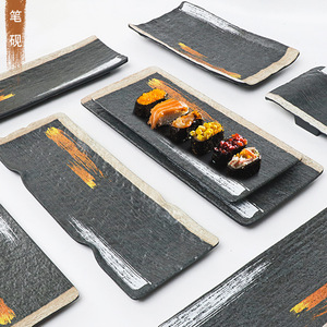 Plato rectangular de melamina de estilo japonés, imitación de porcelana, plato duradero para guarnición de restaurante, para uso comercial - Product Image 2