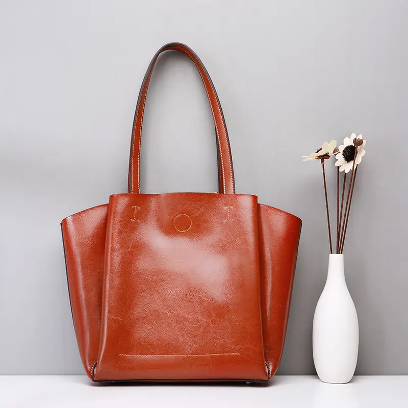 TIDING New Designer Korea Style Ladies Soft Real Leather Tote Bag Large Capacity Shoulder Handbag Unisex