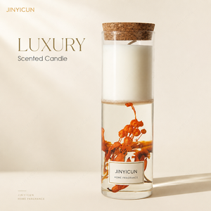 Bougie parfumée en cire végétale avec fleurs séchées et couvercle en liège, mélange de parfums personnalisé, commande pour <span class=keywords><strong>la</strong></span> <span class=keywords><strong>d</strong></span>écoration intérieure, cadeau, spa, vente au <span class=keywords><strong>d</strong></span>étail, OEM - Product Image 1