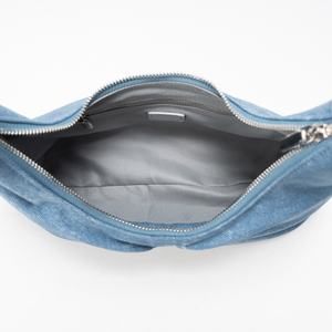 Bolsos de Mano de Mezclilla Mini Personalizados para Mujer, al por Mayor, con Cierre de Cremallera, Forma de Media Luna, Correa Única, Forro de Poliéster, 2-2.9L - Product Image 5