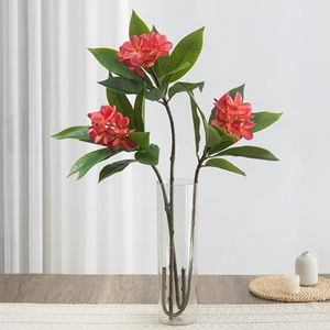 Flor Artificial de Frangipani Meng Jie, Tallo Único, Blanca y Amarilla, de Plástico, para Decoración del Hogar, Sala de Estar, Accesorios para Bodas - Product Image 3