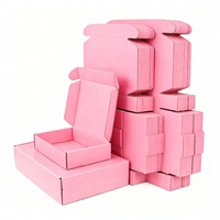 Großhandel Recycelte Rosa Karton-Versandboxen, 4mm Faltbare Maßgefertigte Papierboxen mit Bronziertem Logo für Bekleidung und Geschenke