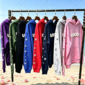 Sudaderas con Capucha de Alta Calidad 100% Algodón, Ropa Deportiva, Conjuntos Deportivos, Sudadera con Capucha de Mezclilla Gruesa con Estampado Puff para Hombre - Product Image 1