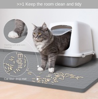 Tapis de litière pour chat extra large à double couche imperméable anti-éclaboussures EVA motif moderne solide filtre anti-écrasement contrôle des fuites pour animaux de compagnie