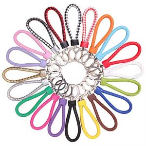 Used for Car Key Belt <b>Ring</b> Leather Woven Keychain Cheap Colorful Keychain Handmade Leather Custom Logo Car <b>Keyring</b> - Product Image 2