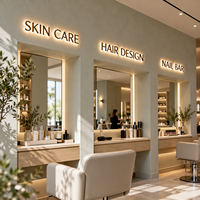 Enseigne de salon de beauté personnalisée, enseigne rétroéclairée par LED, enseigne murale extérieure personnalisée, logo d'entreprise 3D, enseigne en métal acrylique LED pour la décoration de boutique