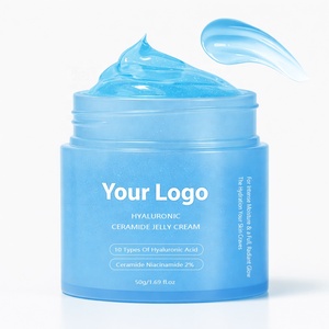 Crema <span class=keywords><strong>Viso</strong></span> Leggera a Marchio Privato <span class=keywords><strong>per</strong></span> <span class=keywords><strong>Pelle</strong></span> <span class=keywords><strong>Secca</strong></span>, Idratante Gel Acquoso con Acido Ialuronico - Product Image 1