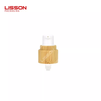 Bouteille de pompe sans air en plastique en bambou naturel écologique, 15ml, 30ml, 50ml
